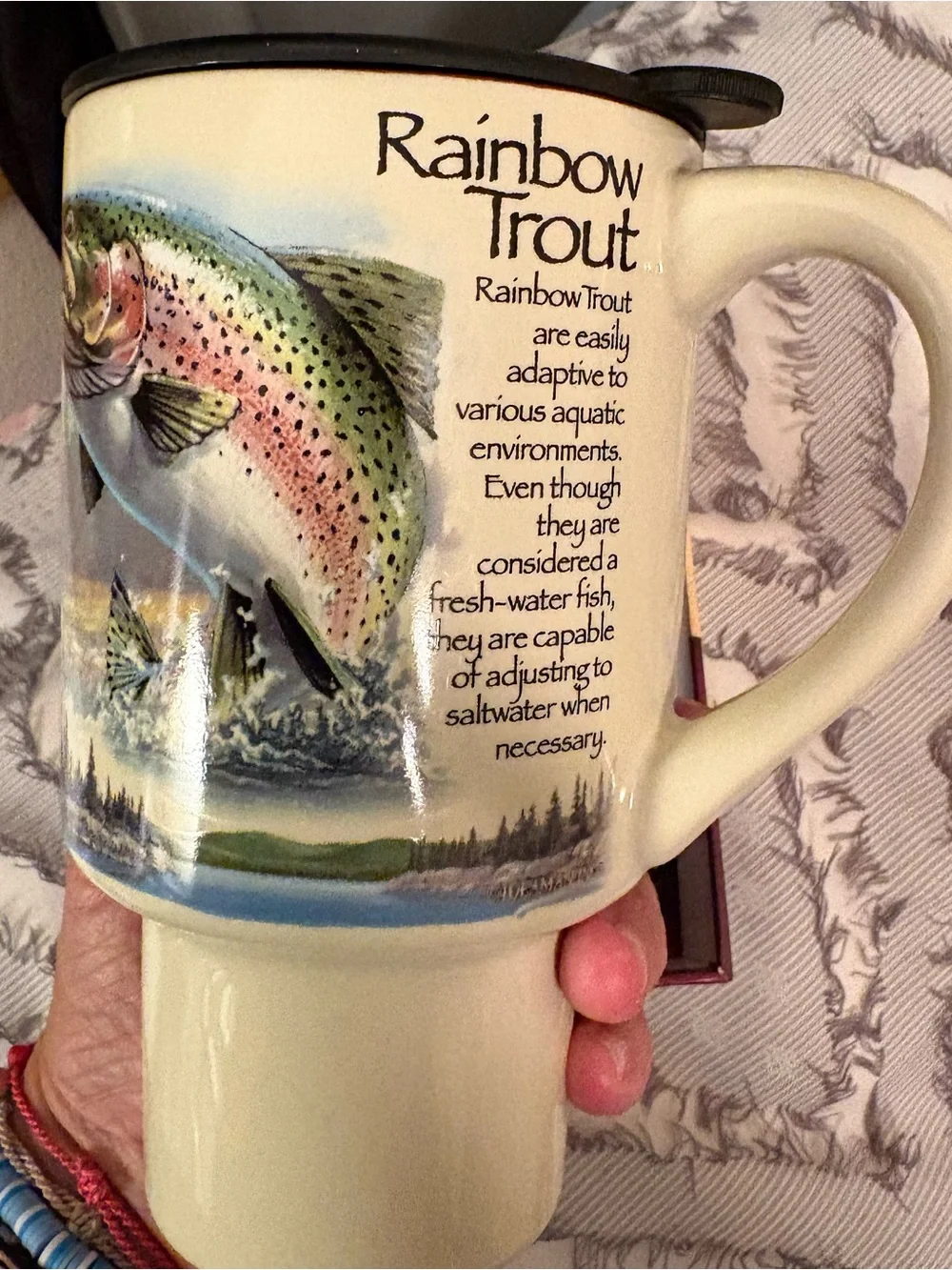 American Expedition Stoneware Travel Mug Set – Rainbow Trout – Scheels – NIB